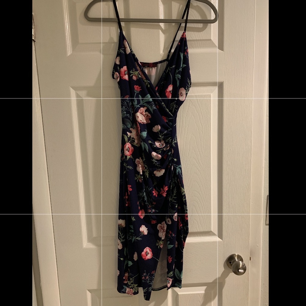 Floral wrap midi dress